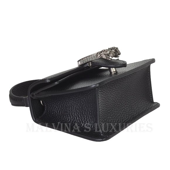 GUCCI BAG 752029 MINI DIONYSUS BLACK LEATHER w CRYSTAL TIGER TOTE - Picture 10 of 16